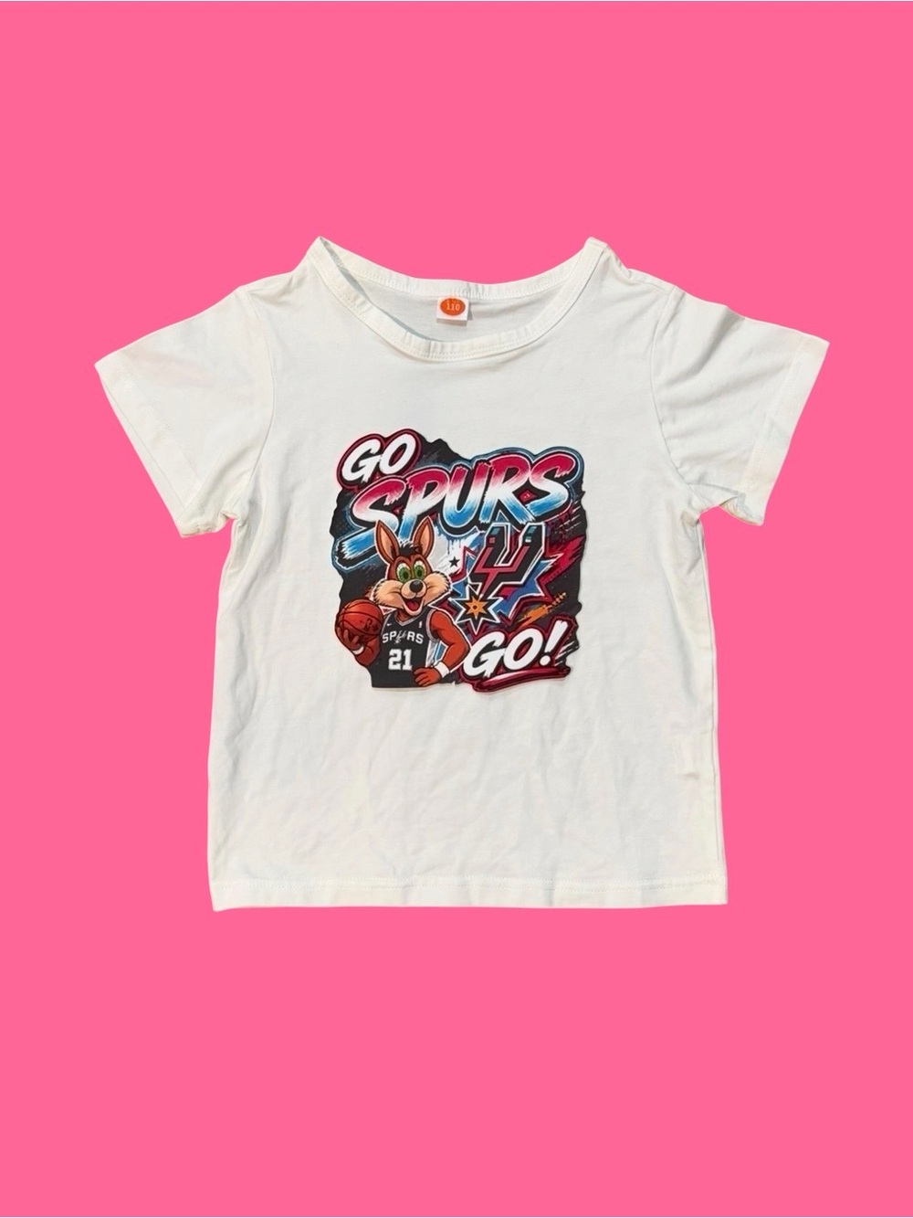 San Antonio Spurs White Kids Graphic Tee - Go Spurs Go